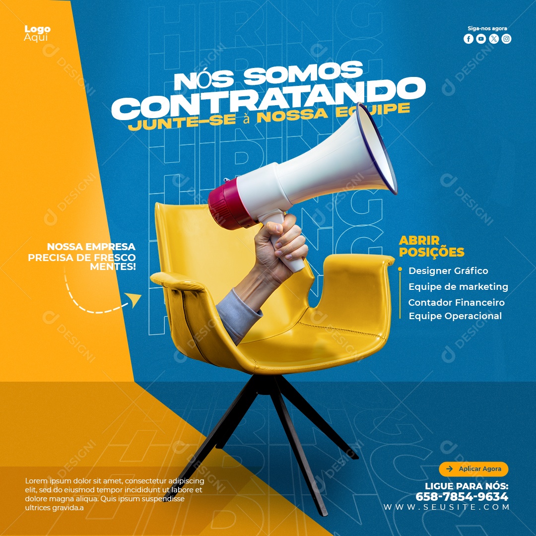 Nós Estamos Contratando Social Media PSD Editável