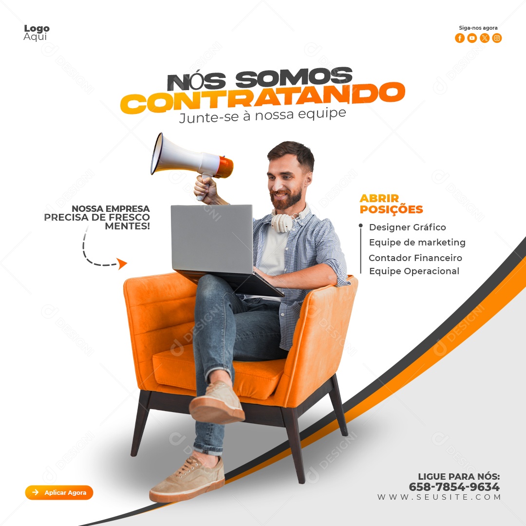 Nós Estamos Contratando Social Media PSD Editável