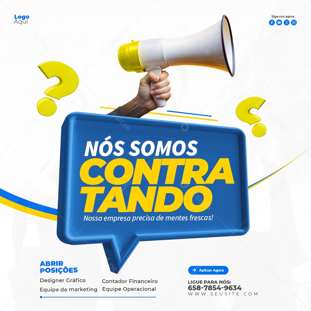 Nós Estamos Contratando Social Media PSD Editável