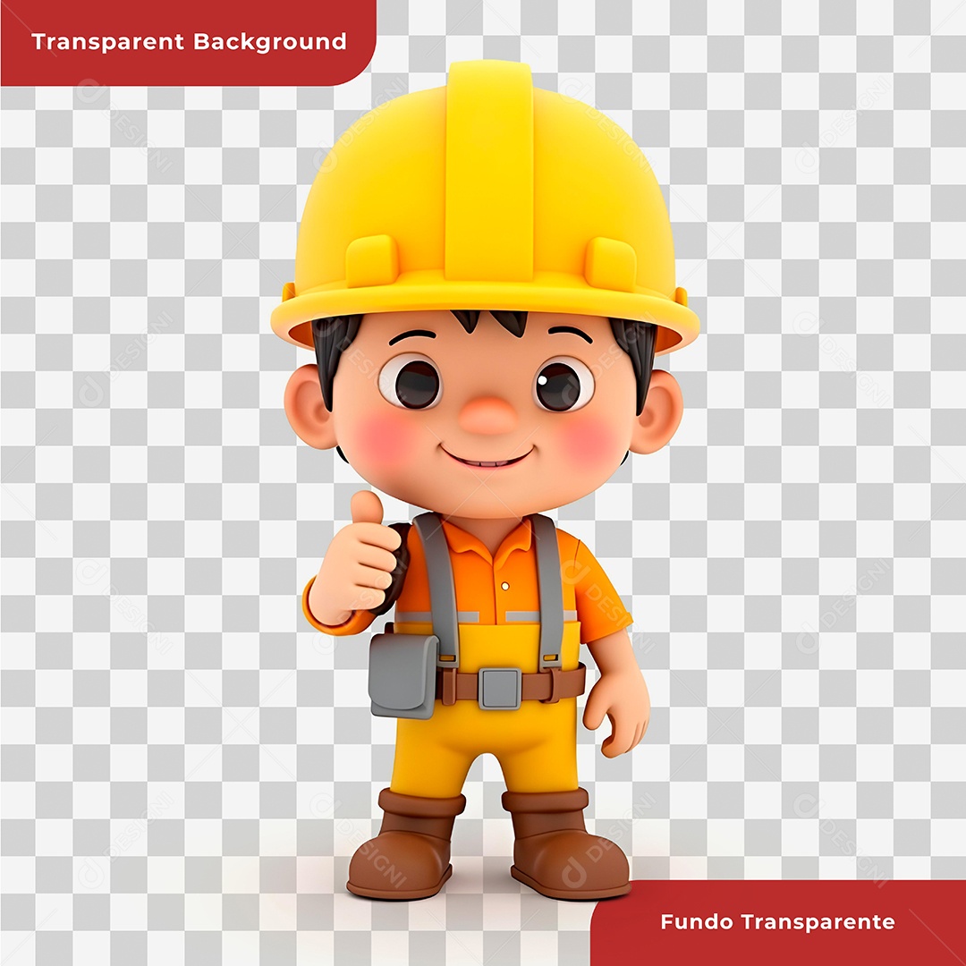 Personagem 3D Construtor Para Composição PSD