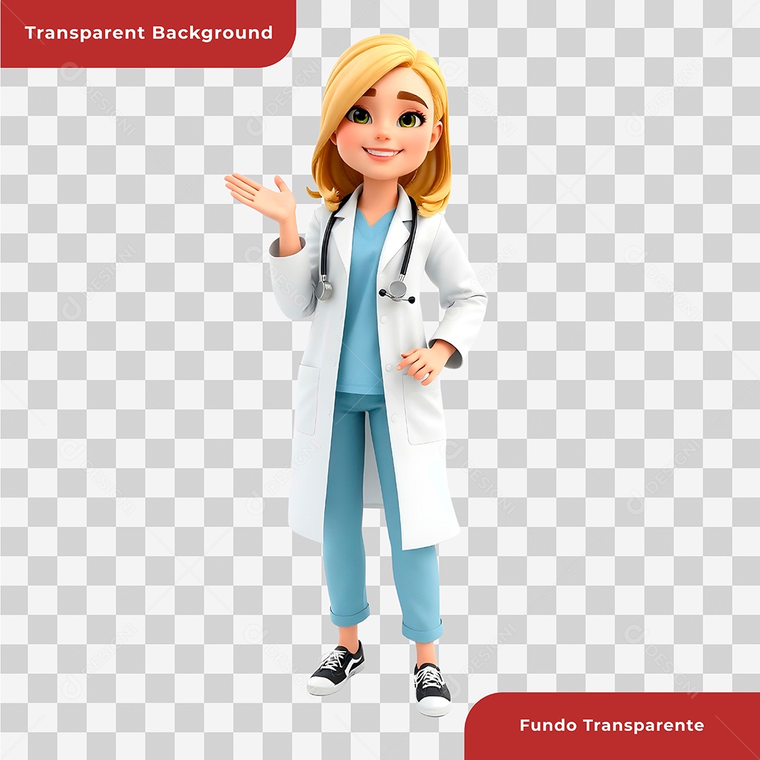 Medica Personagem 3D Para Composição PSD