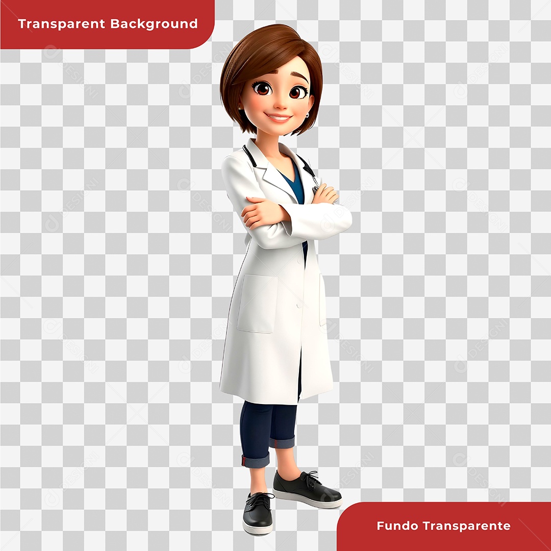 Medica Personagem 3D Para Composição PSD