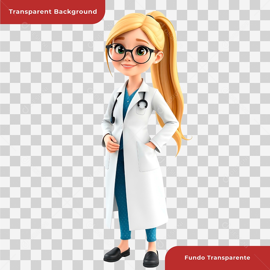 Medica Personagem 3D Para Composição PSD
