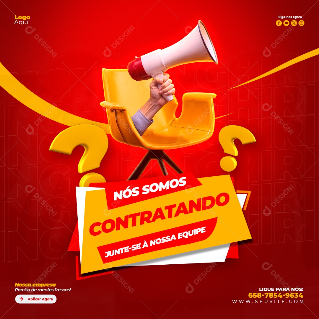 Nós Estamos Contratando Social Media PSD Editável