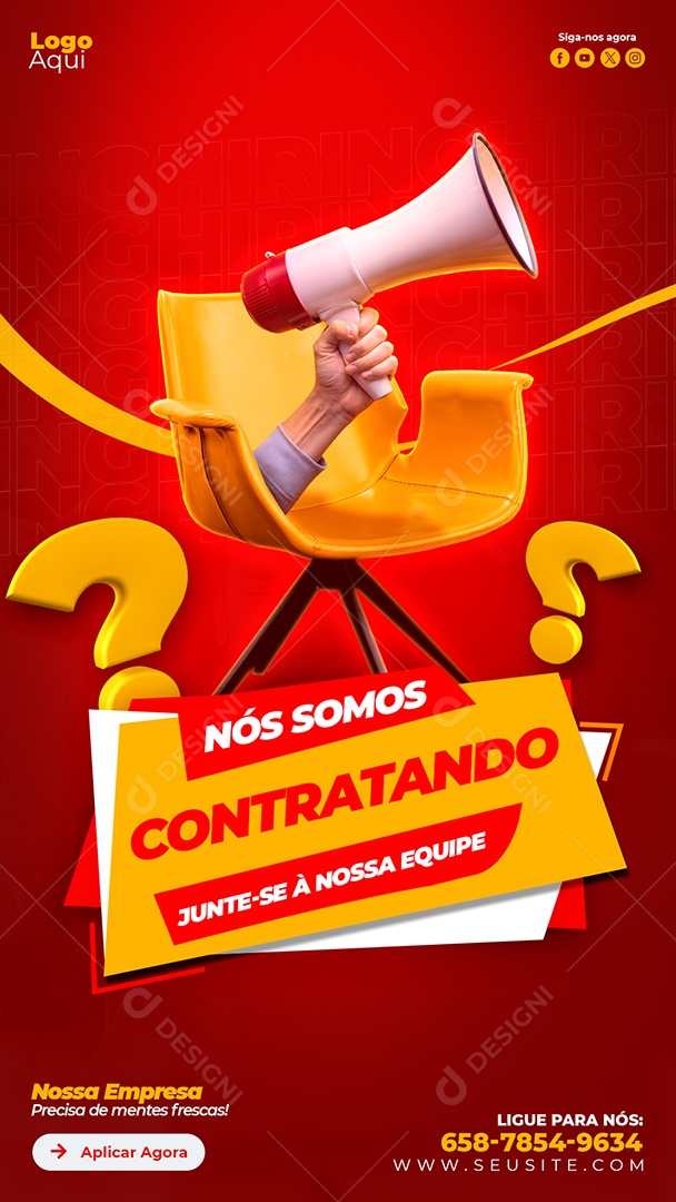 Story Nós Estamos Contratando Social Media PSD Editável