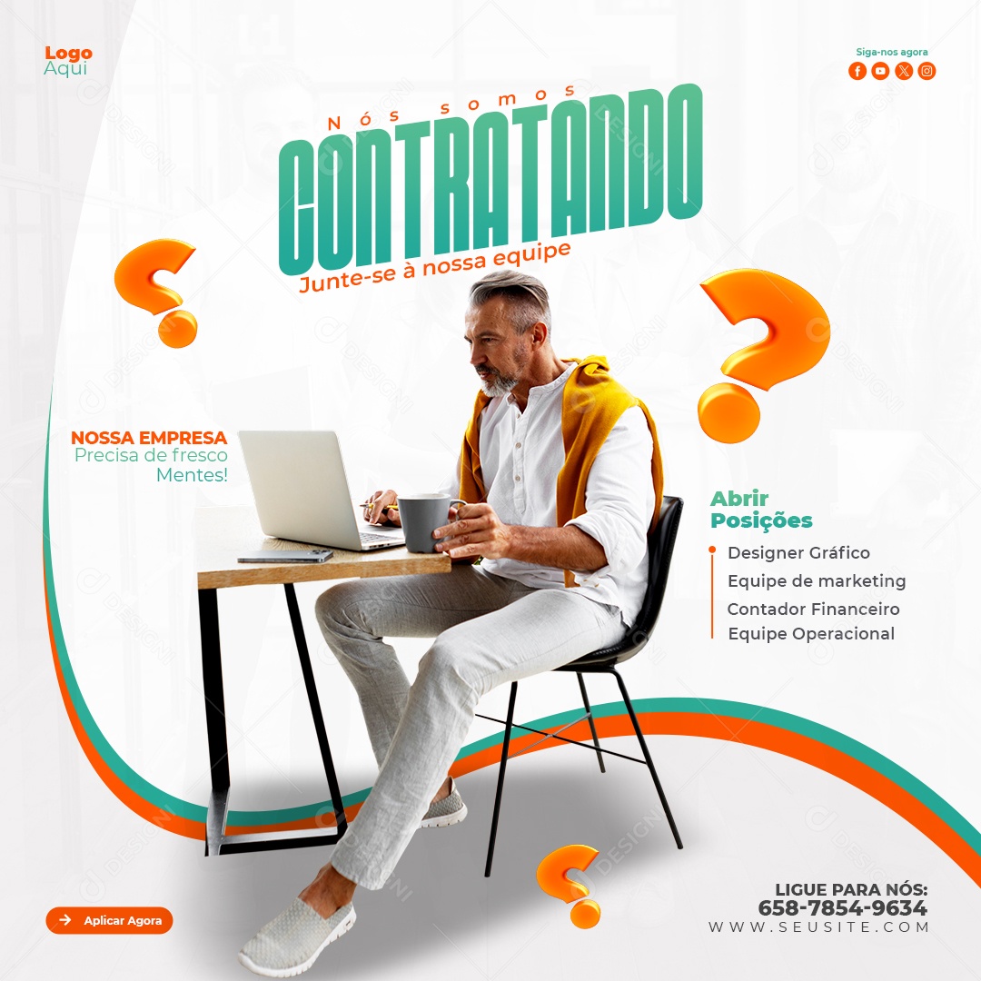 Story Nós Estamos Contratando Social Media PSD Editável