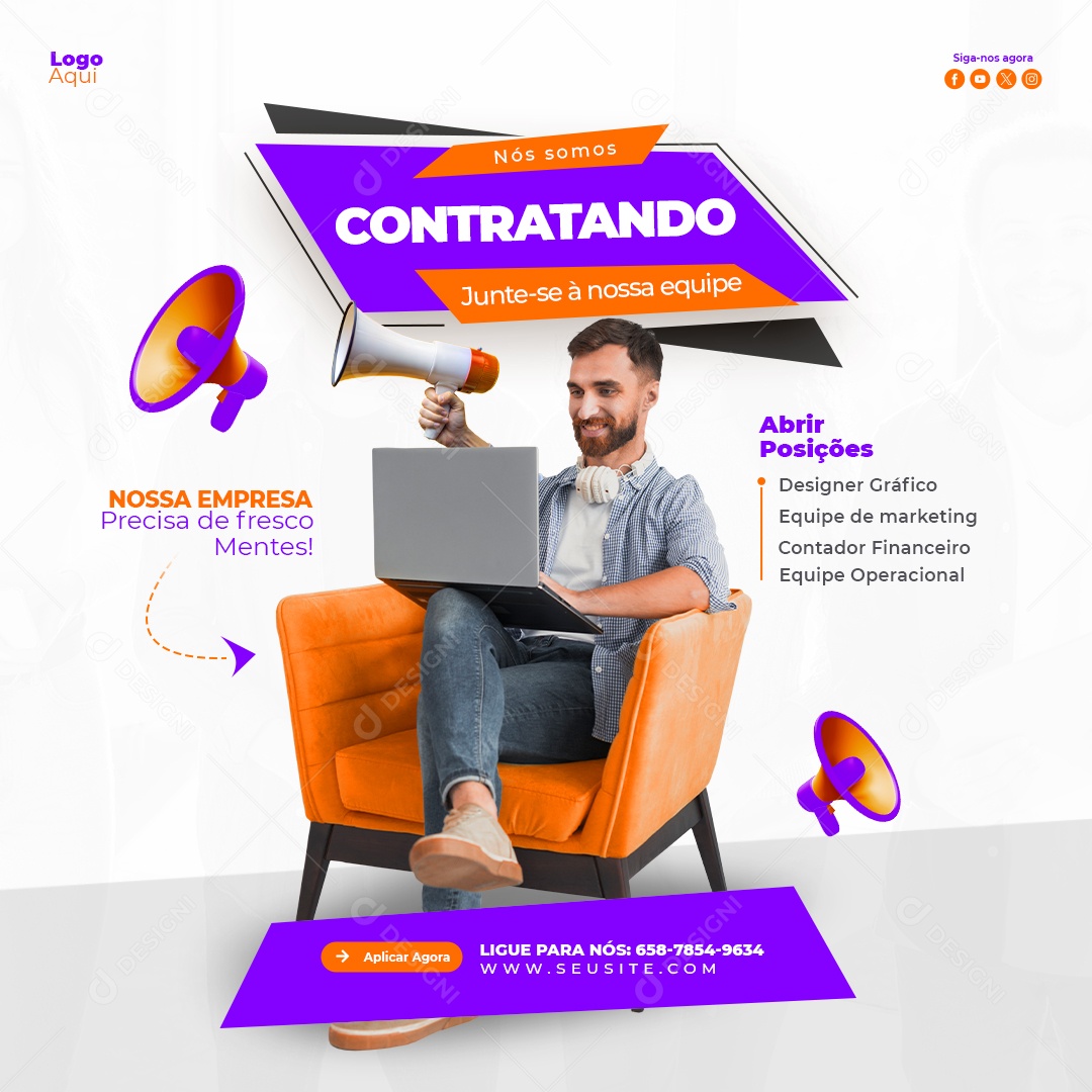Story Nós Estamos Contratando Social Media PSD Editável
