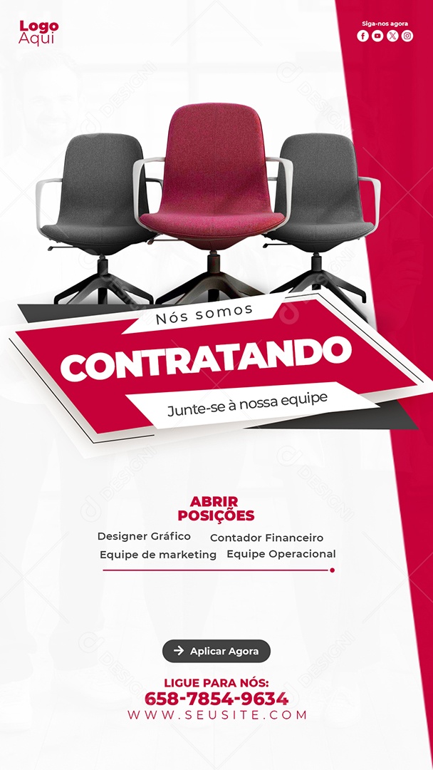 Story Nós Estamos Contratando Social Media PSD Editável