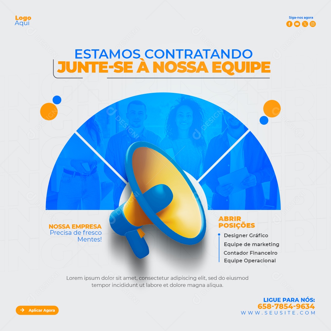 Nós Estamos Contratando Junte-se A Nossa Equipe Social Media PSD Editável