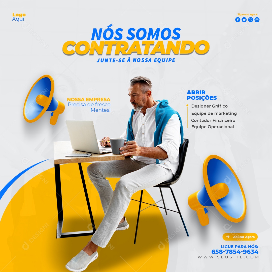 Nós Estamos Contratando Social Media PSD Editável