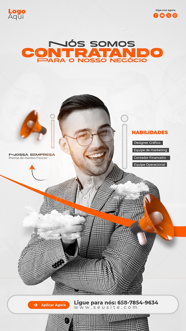 Story Nós Estamos Contratando Social Media PSD Editável