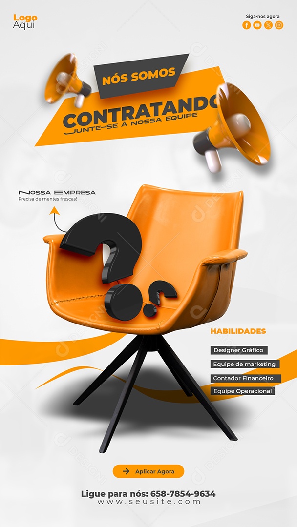 Story Nós Estamos Contratando Social Media PSD Editável
