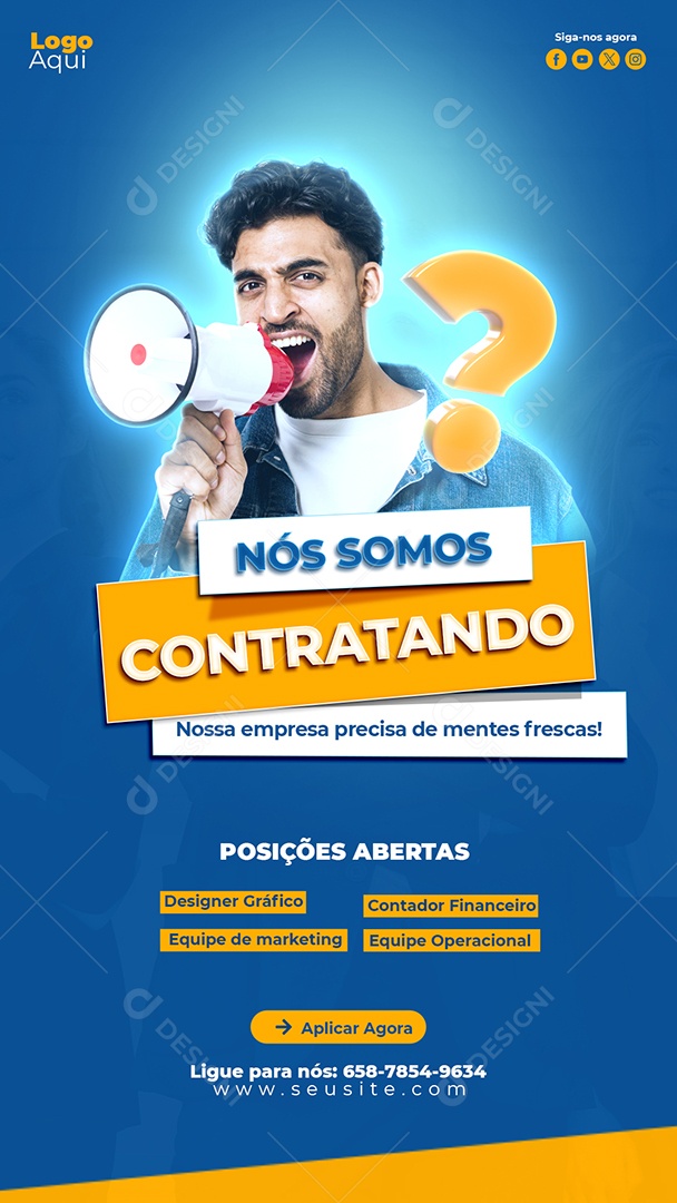 Story Nós Estamos Contratando Social Media PSD Editável