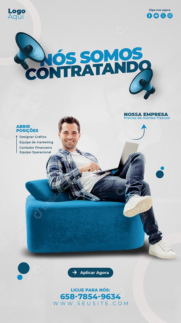 Story Nós Estamos Contratando Social Media PSD Editável