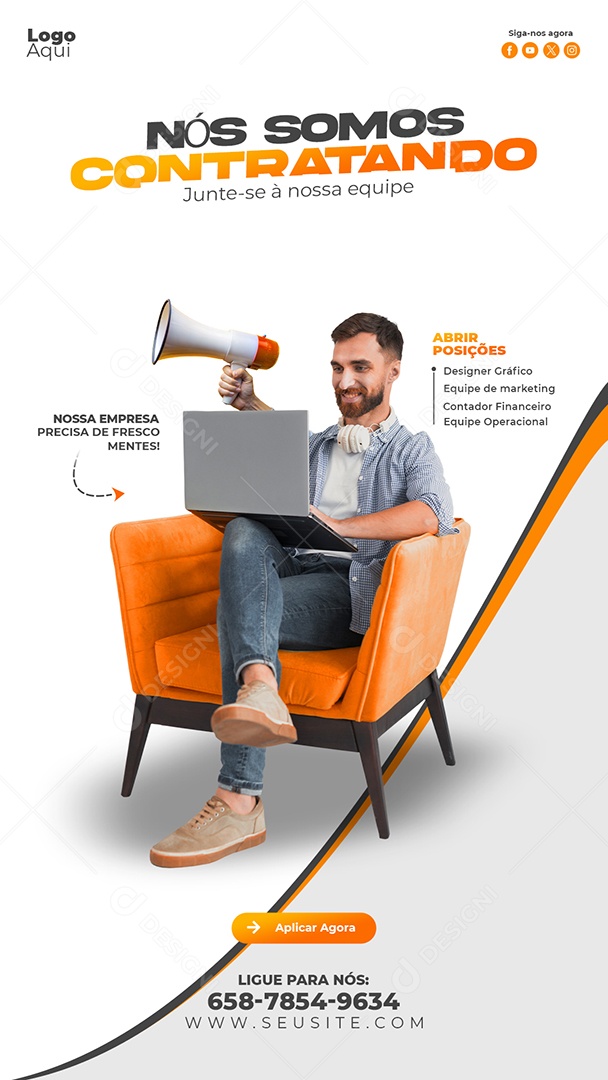 Story Nós Estamos Contratando Social Media PSD Editável