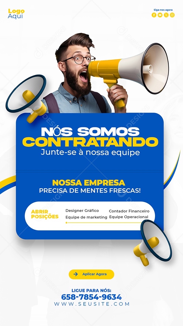 Story Nós Estamos Contratando Social Media PSD Editável
