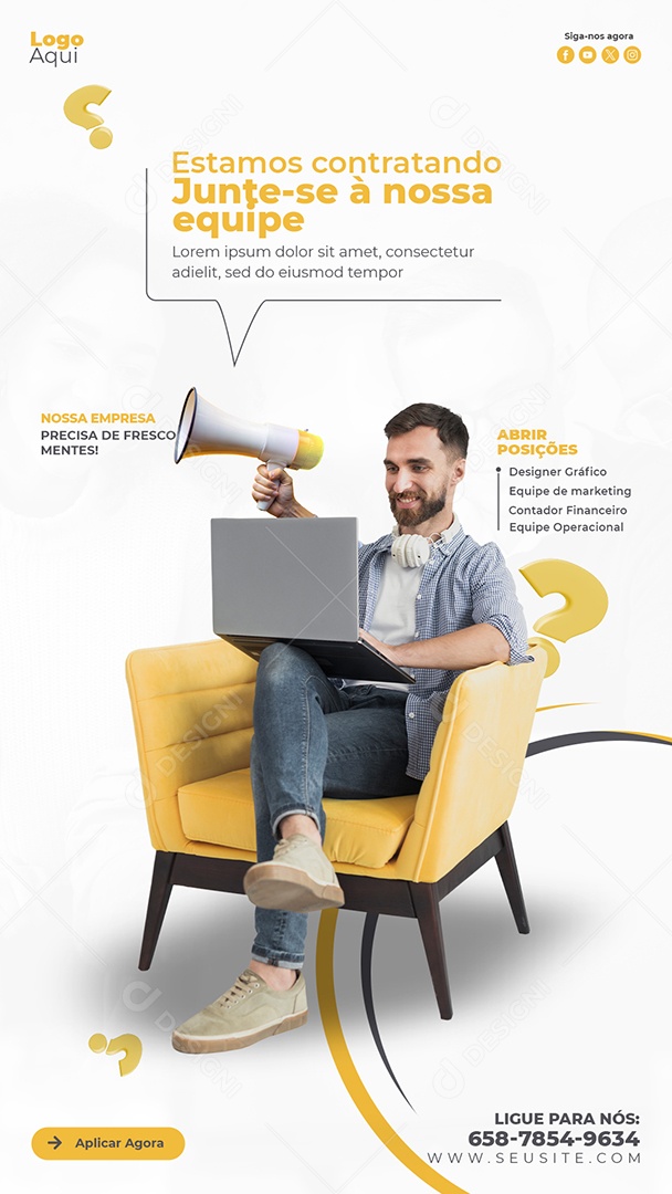 Story Nós Estamos Contratando Social Media PSD Editável
