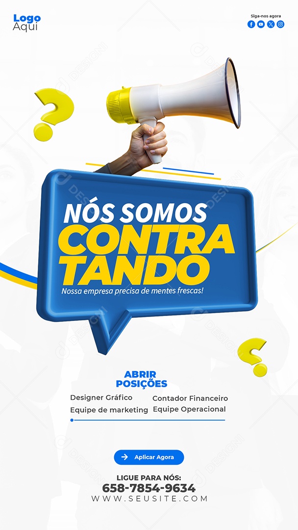 Story Nós Estamos Contratando Social Media PSD Editável