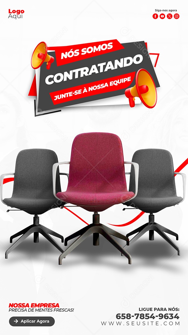 Story Nós Estamos Contratando Social Media PSD Editável