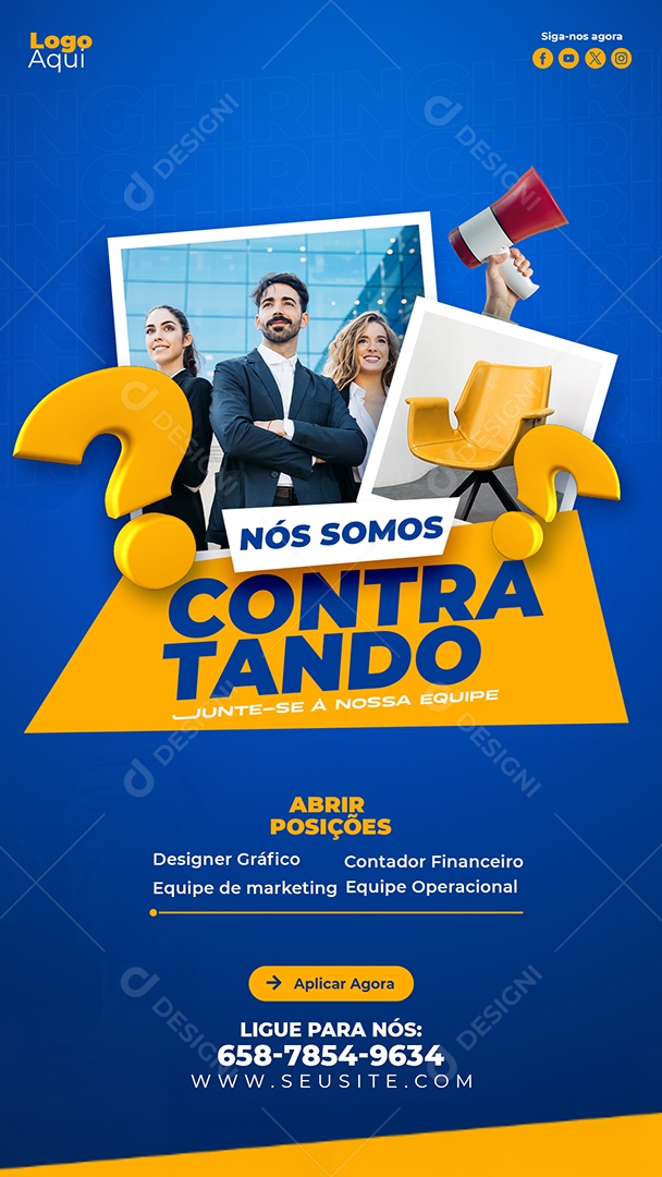 Story Vaga de Emprego Temos Vagas Vendedor Social Media PSD Editável