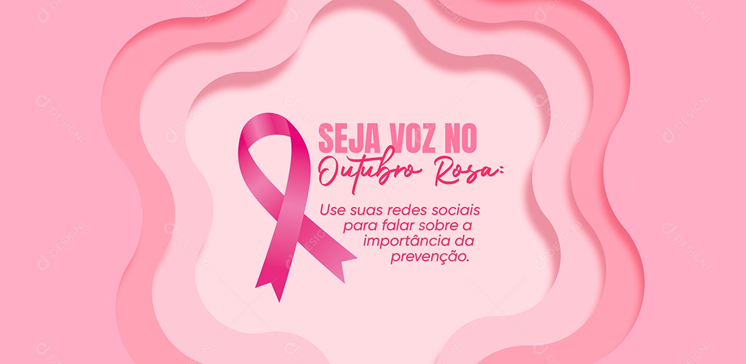 Banner Social Media Seja Voz no Outubro Rosa PSD Editável