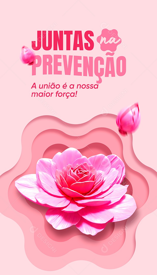 Story Outubro Rosa Juntas na Prevenção Social Media PSD Editável