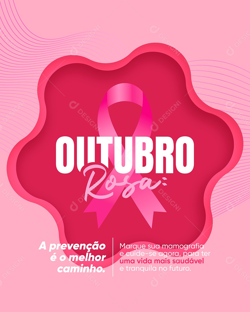 Outubro Rosa A Prevenção é o Melhor Caminho Social Media PSD Editável