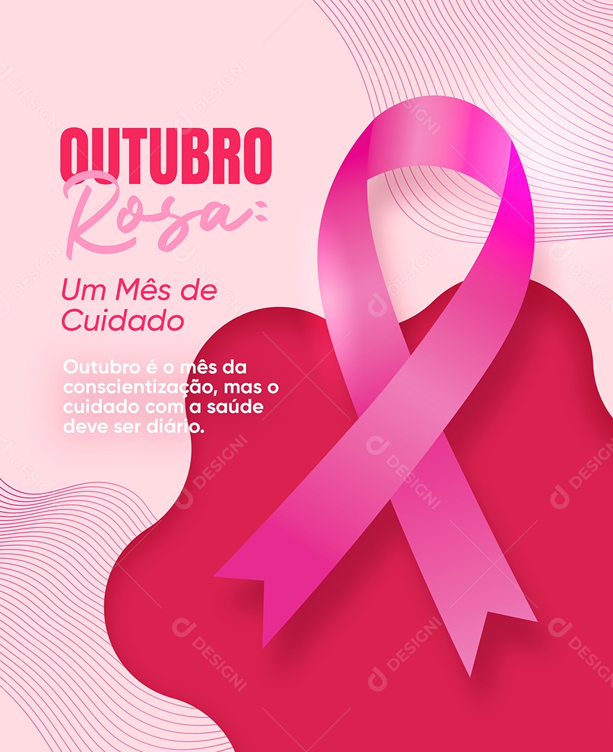 Outubro Rosa Um Mês de Cuidado Social Media PSD Editável
