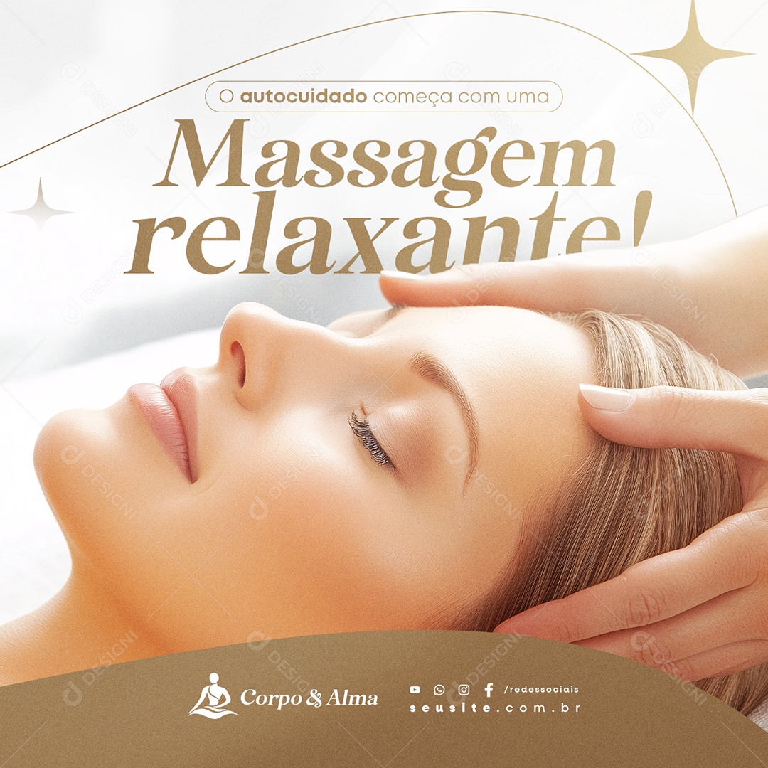 Massoterapia Massagem Relaxante Social Media PSD Editável