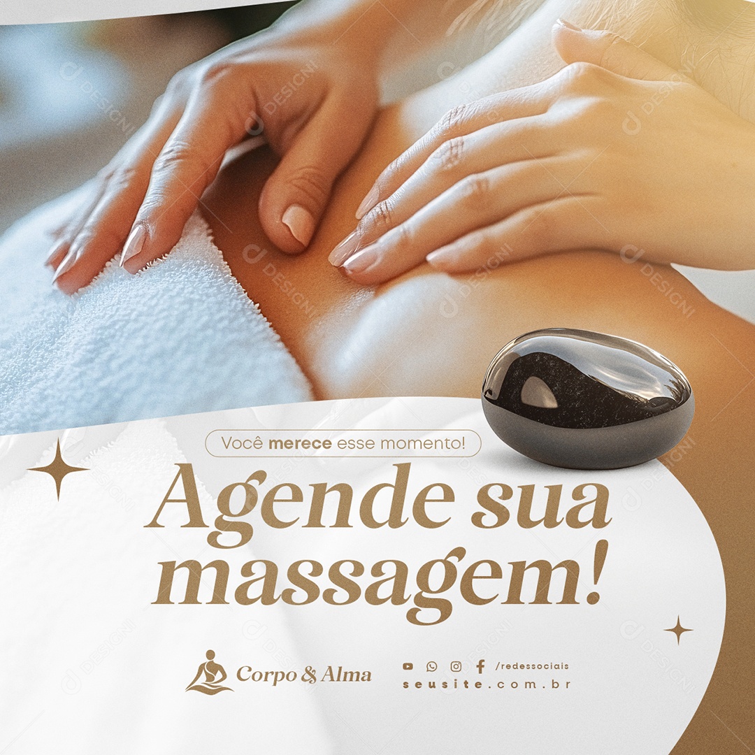 Massoterapia Agende sua Massagem Social Media PSD Editável