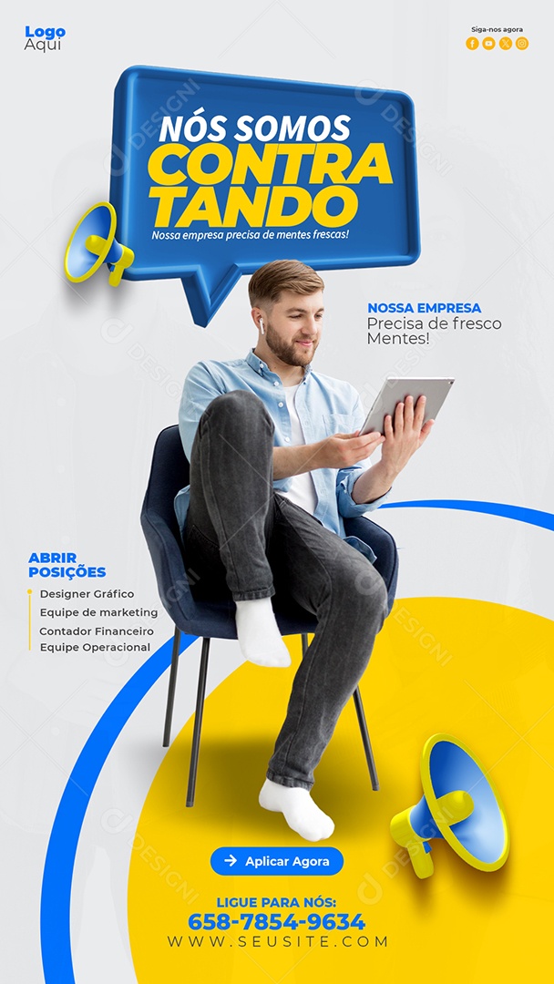 Story Nós Estamos Contratando Social Media PSD Editável