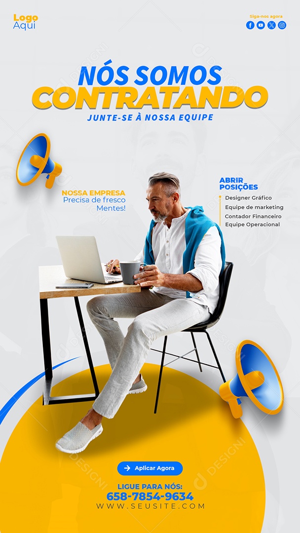 Story Nós Estamos Contratando Social Media PSD Editável