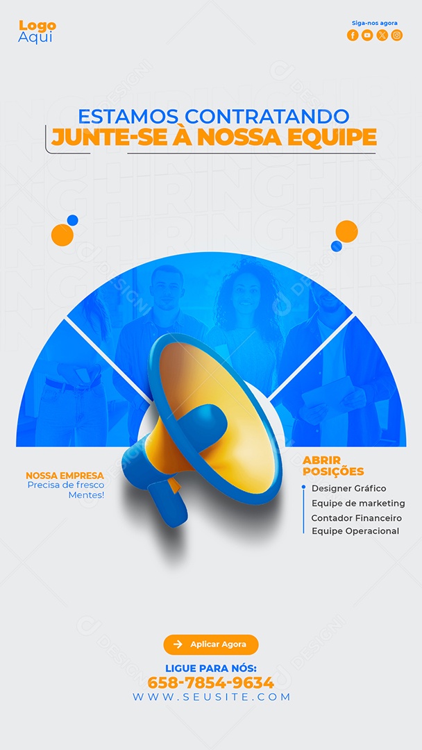 Story Nós Estamos Contratando Social Media PSD Editável