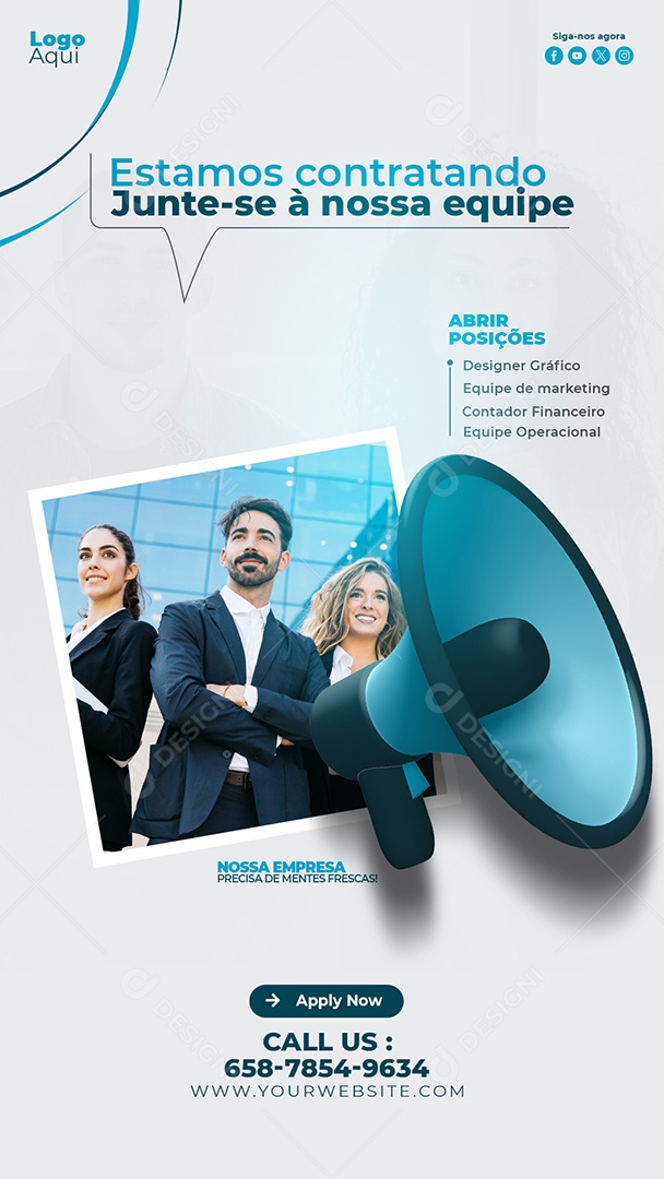Story Nós Estamos Contratando Social Media PSD Editável