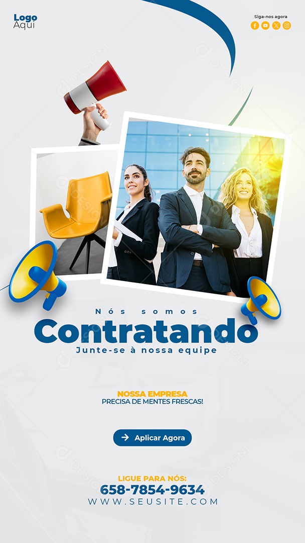 Story Nós Estamos Contratando Social Media PSD Editável