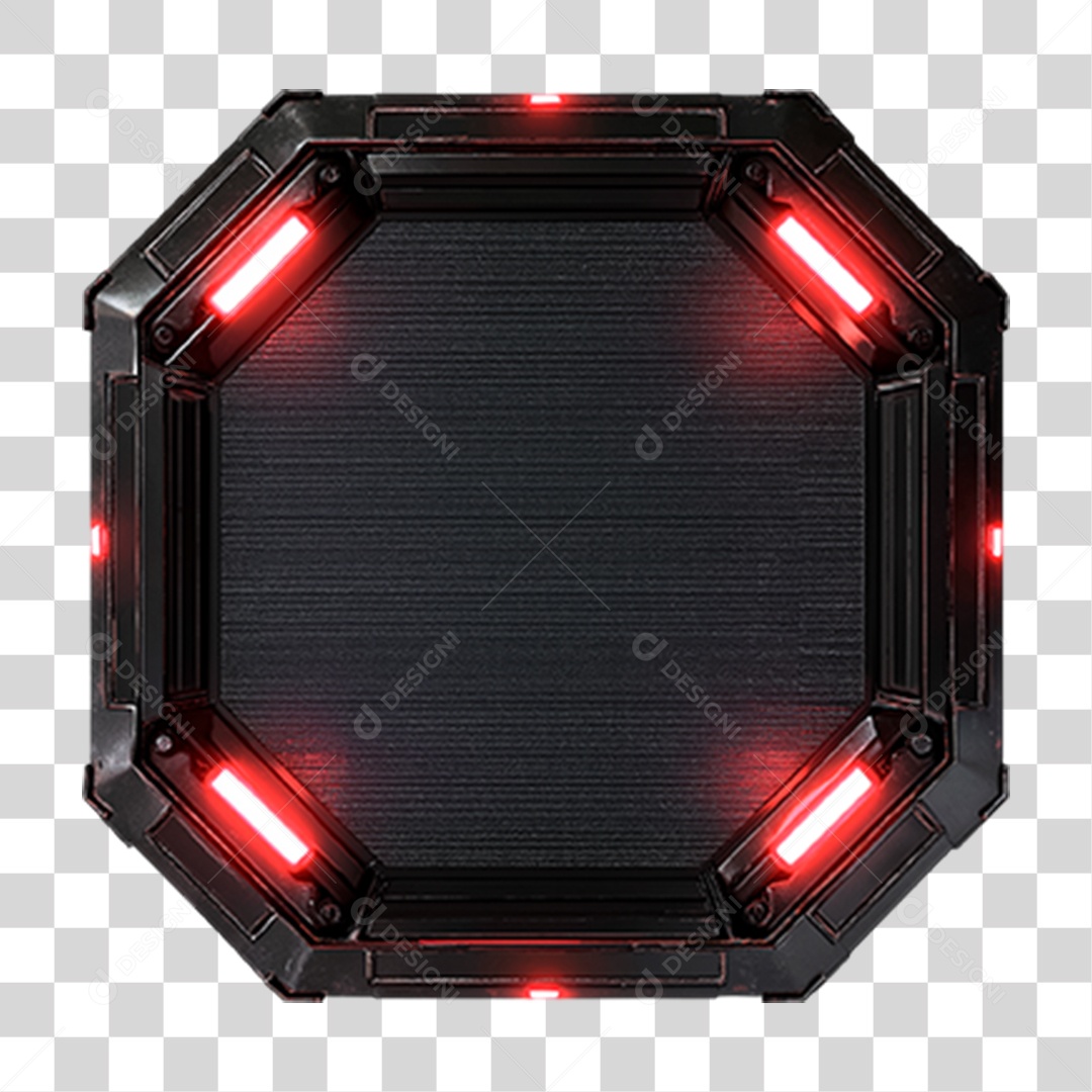 Elemento 3D Placa de Metal PNG Transparente