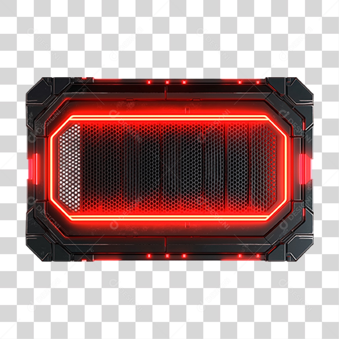 Elemento 3D Placa de Metal PNG Transparente