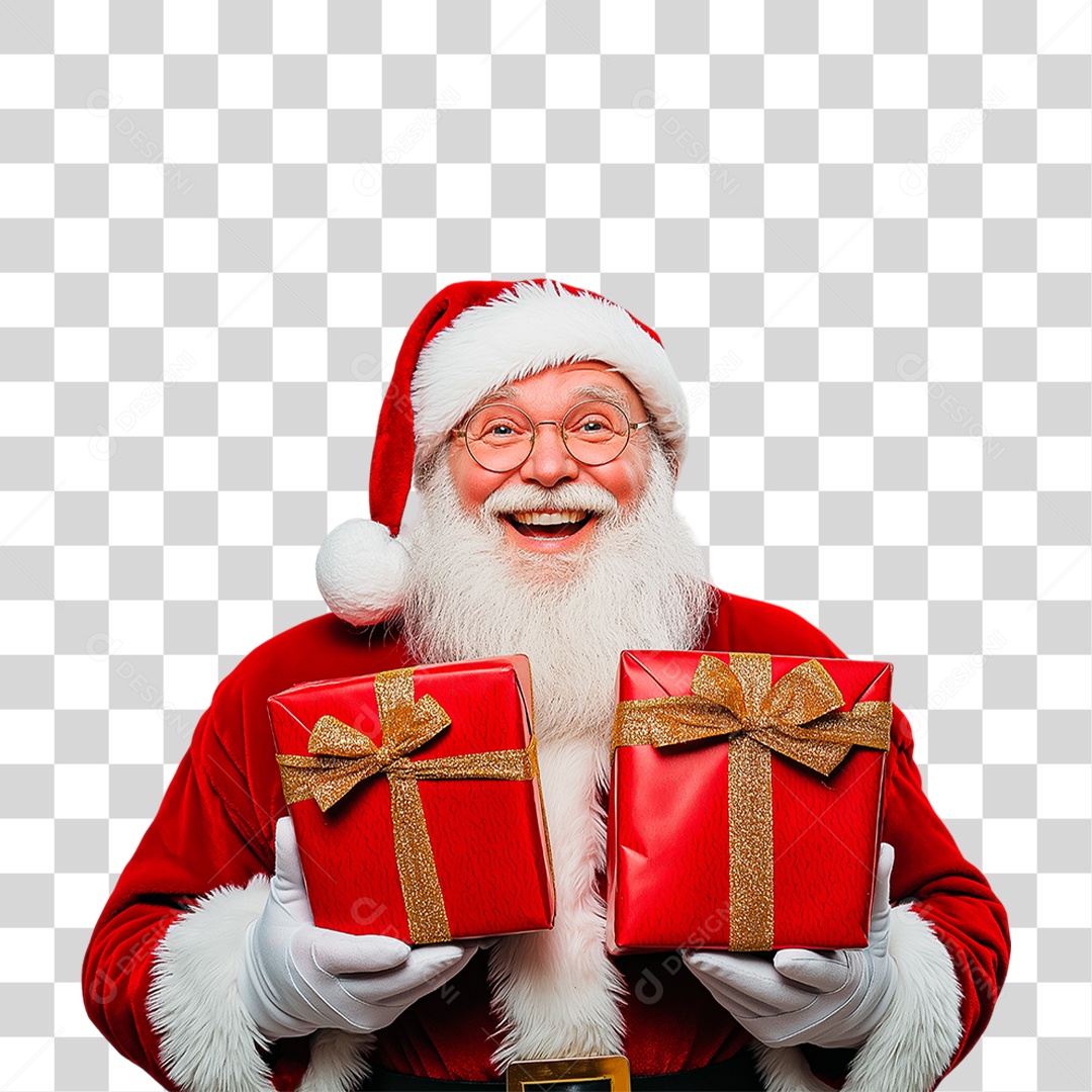 Elemento 3D Papai Noel PNG Transparente