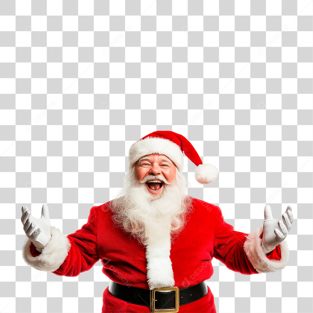 Elemento 3D Papai Noel PNG Transparente