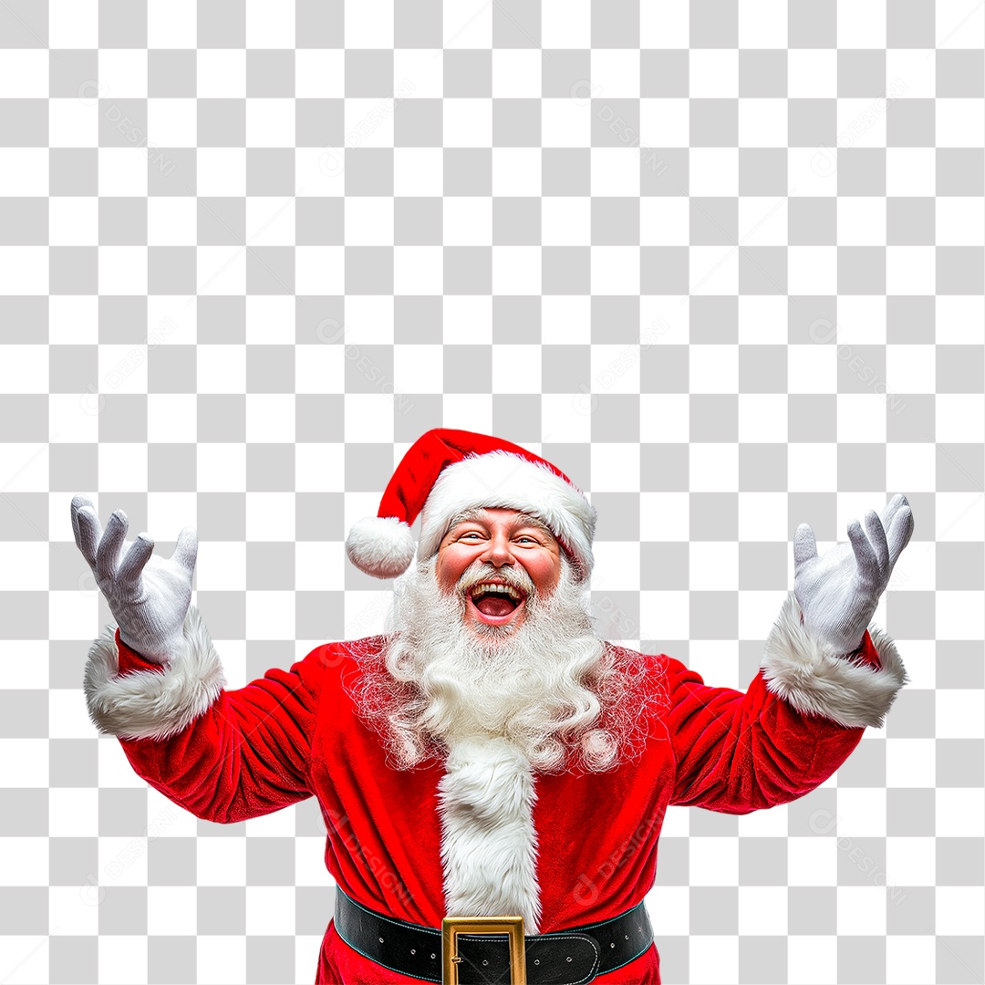 Elemento 3D Papai Noel PNG Transparente