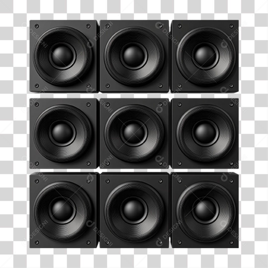 Elemento 3D Caixa de Som PNG transparente