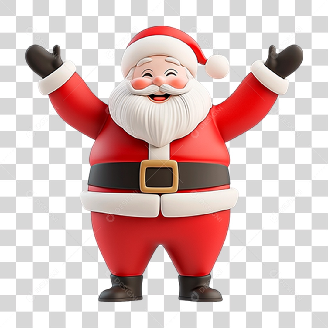 Elemento 3D Papai Noel PNG Transparente