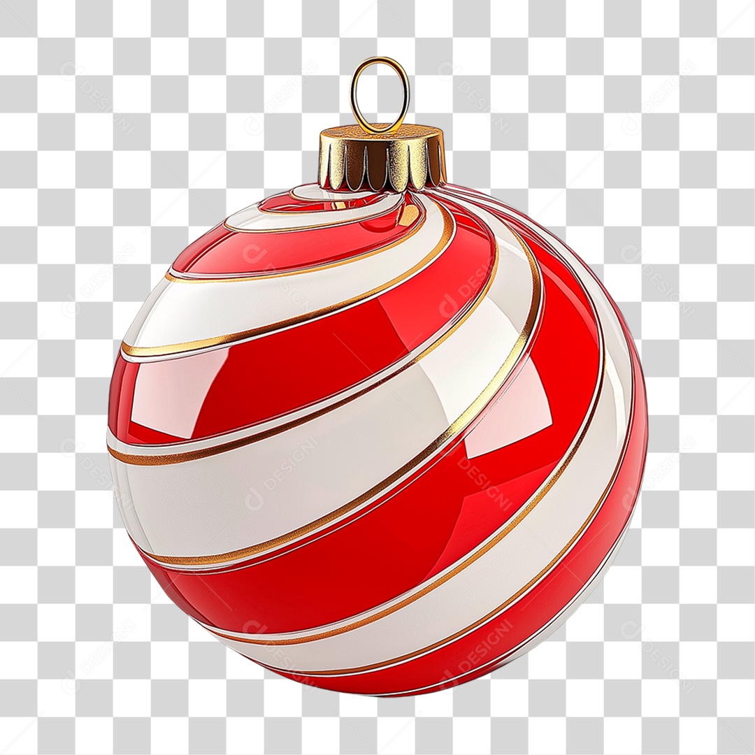 Elemento 3D Enfeite de Natal PNG Transparente