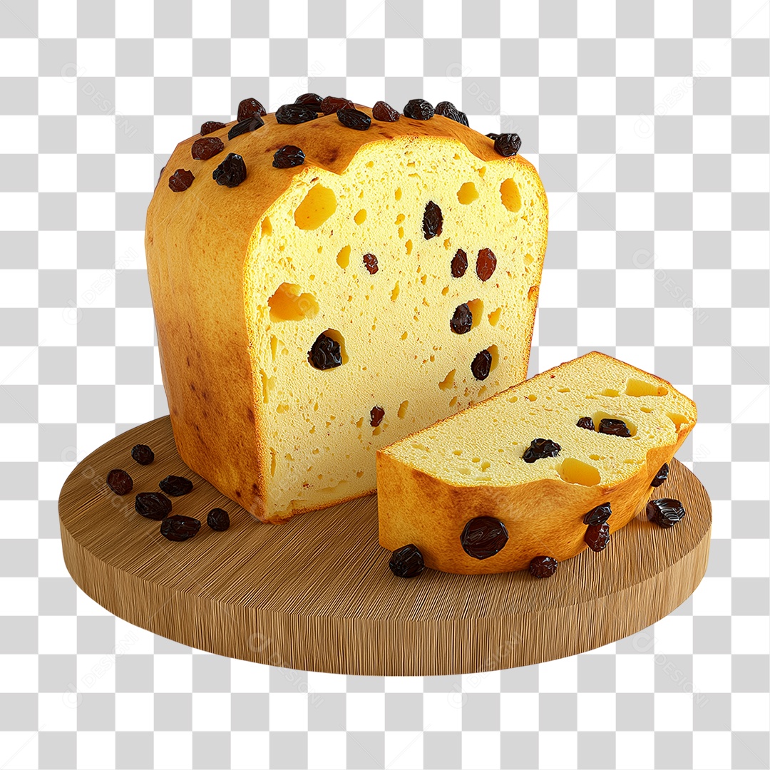 Elemento 3D Panetone de Natal PNG Transparente