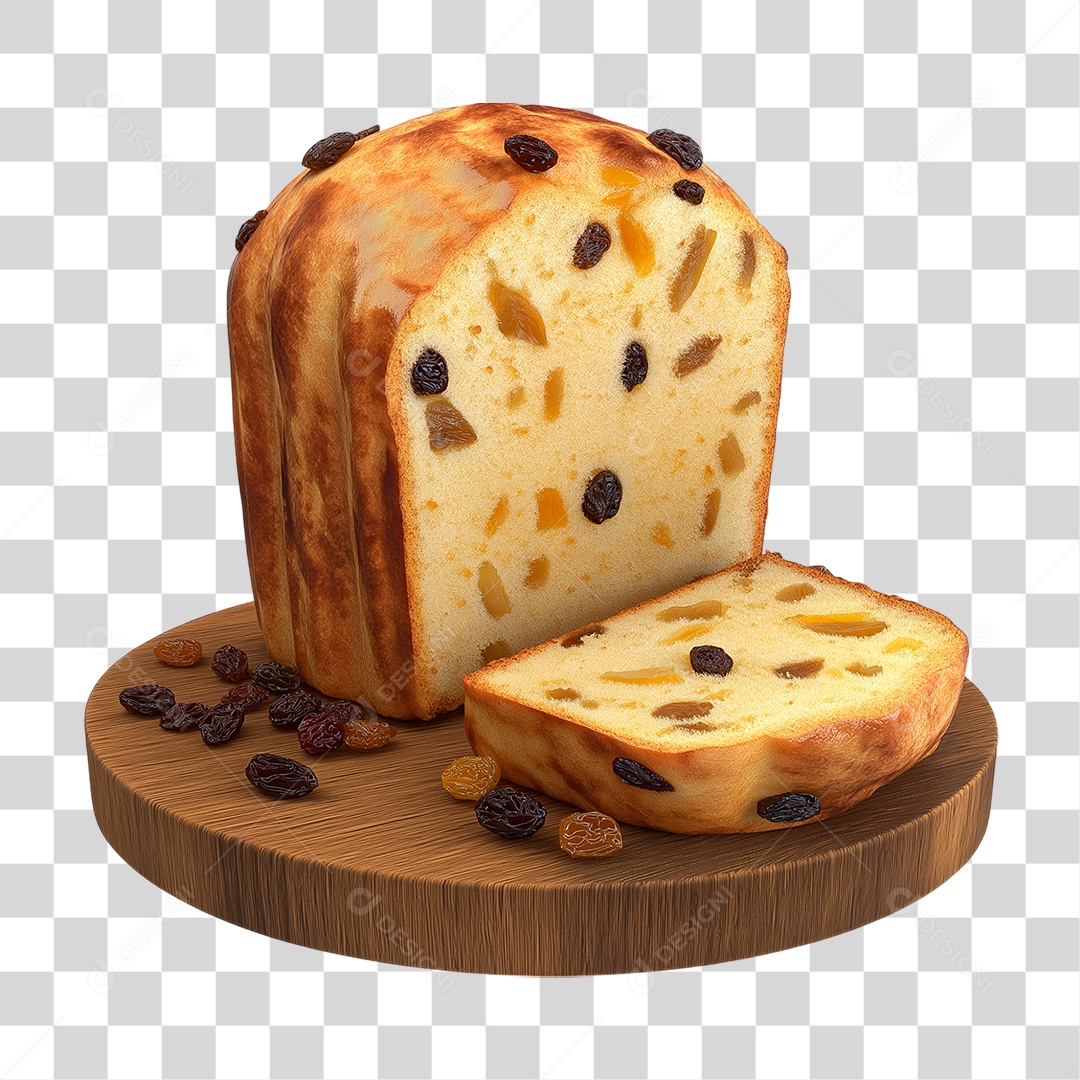 Elemento 3D Panetone de Natal PNG Transparente