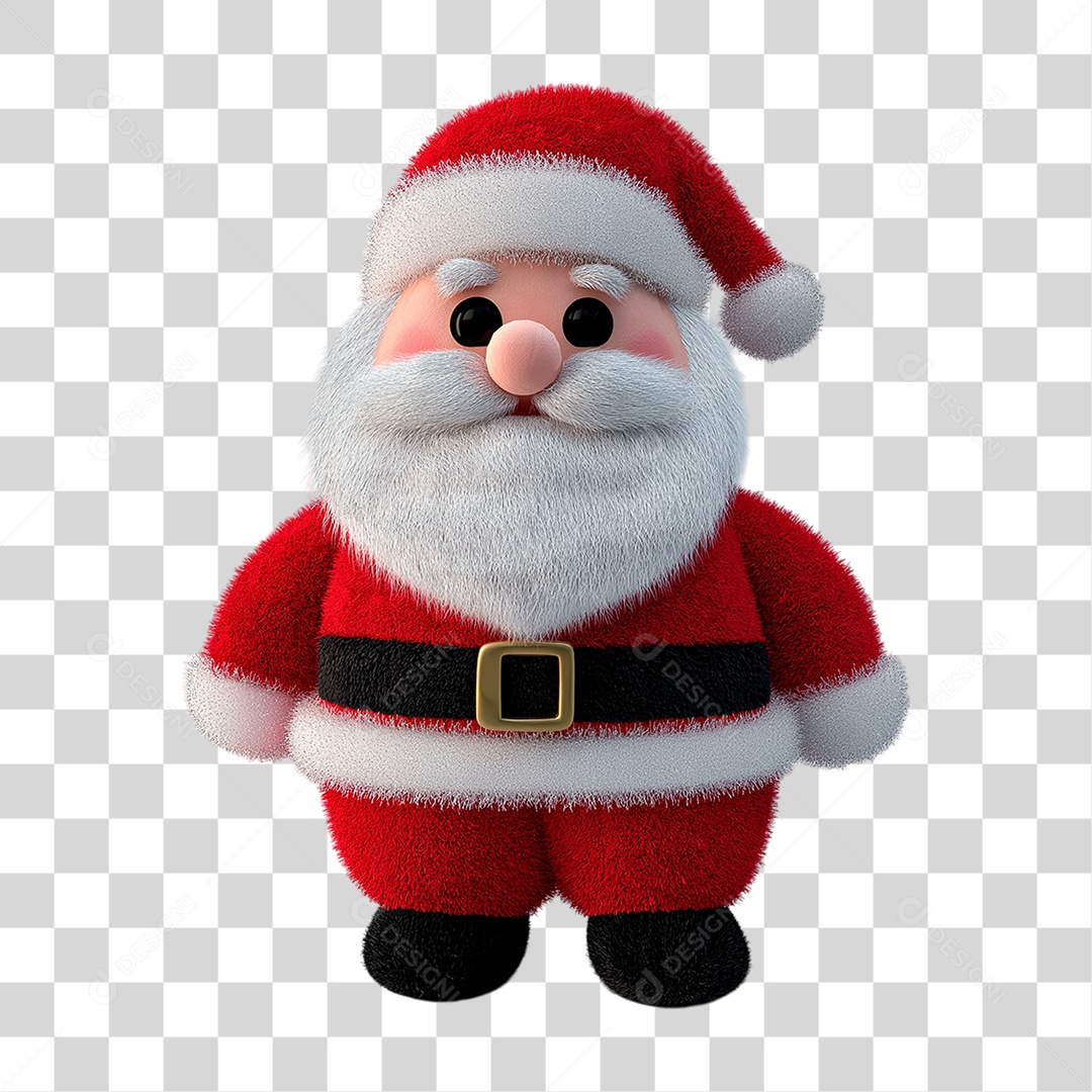Elemento 3D Papai Noel PNG Transparente