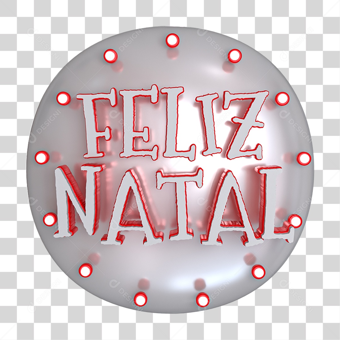 Elemento 3D Feliz Natal PNG Transparente