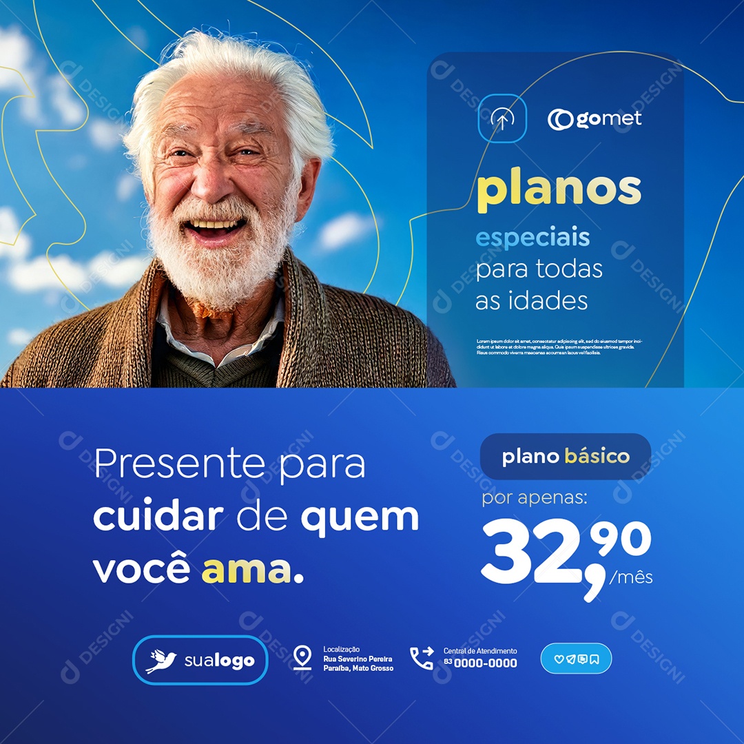 Funerária Presente para Cuidar de Quem Você Ama Social Media PSD Editável