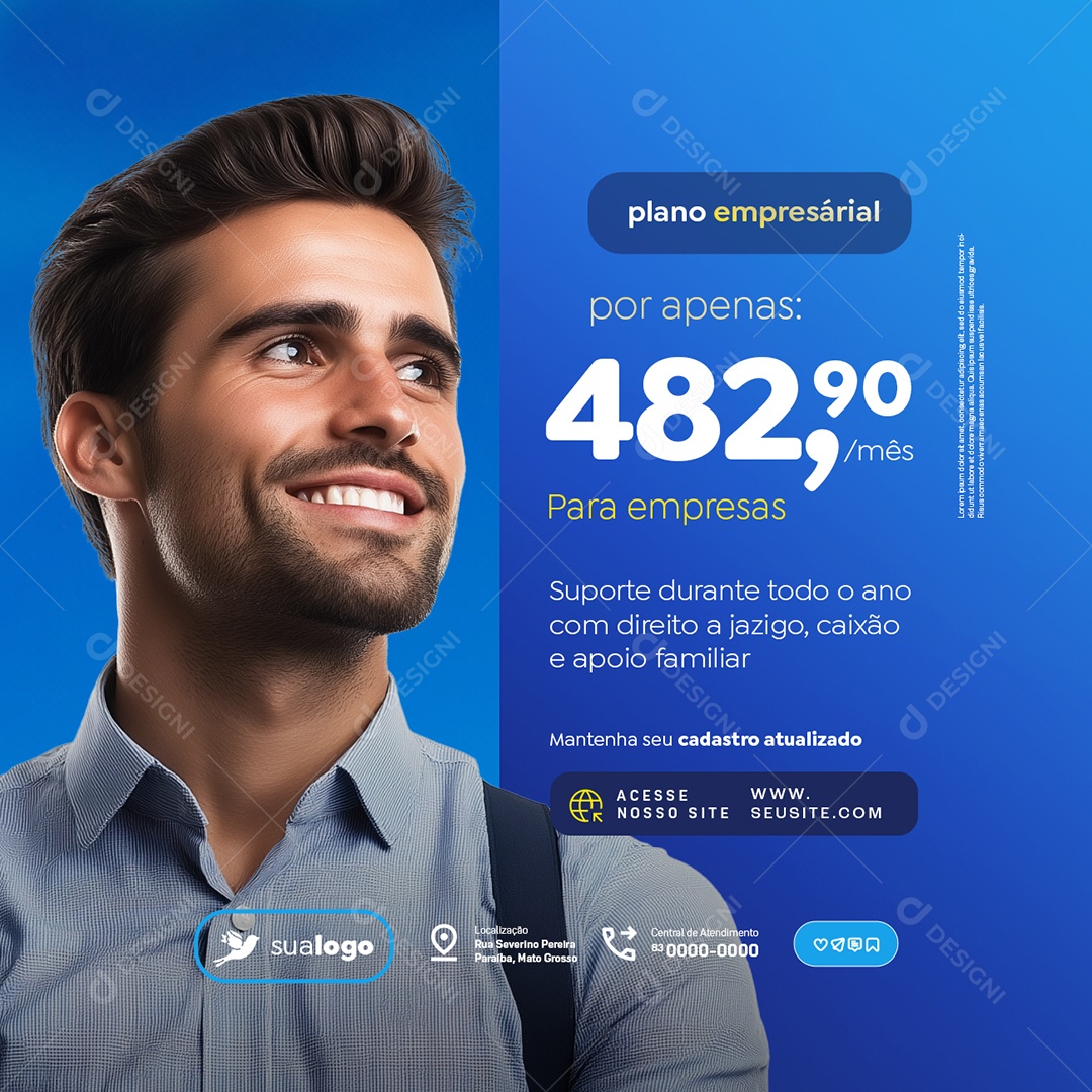 Funerária Plano Empresária Social Media PSD Editável