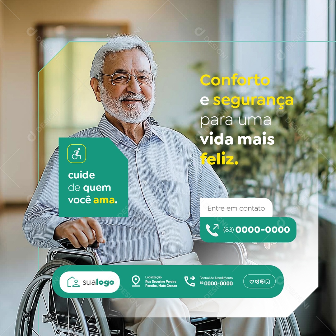 Casas de Idosos Conforto e Segurança Social Media PSD Editável
